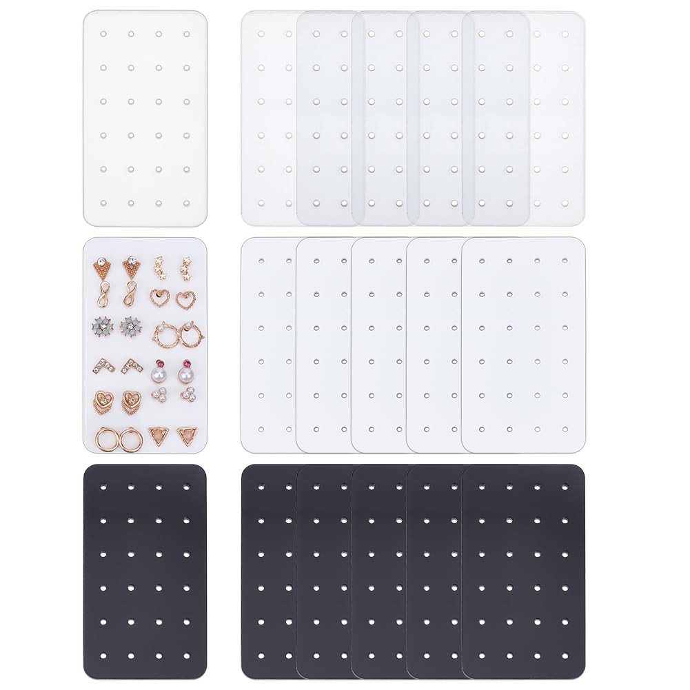18Pcs 3 Colors Acrylic Earring Display Card Portable Acrylic Earring Organize...