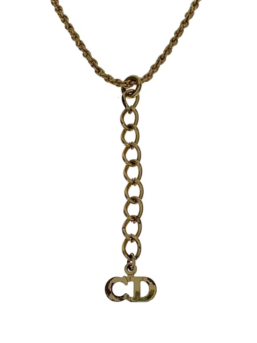 Christian Dior Necklace Gld With Top Ladies M1o60