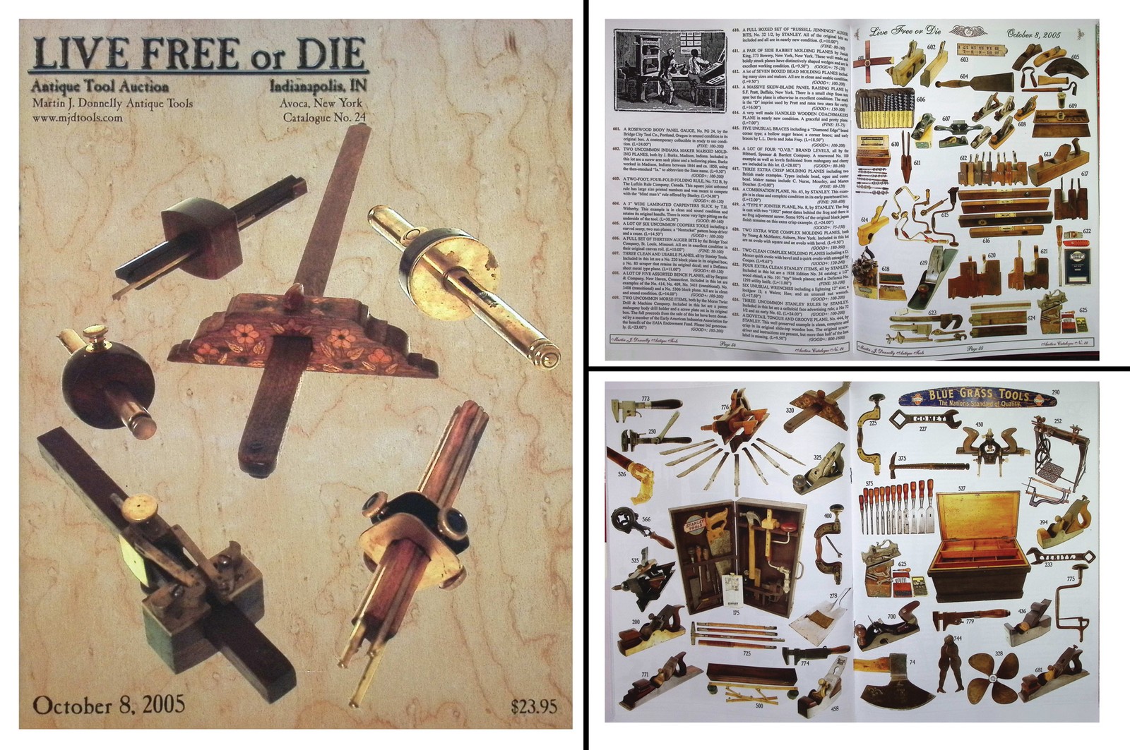 Full Color October, 2005 Antique Tool Auction Catalogue with Prices Realized