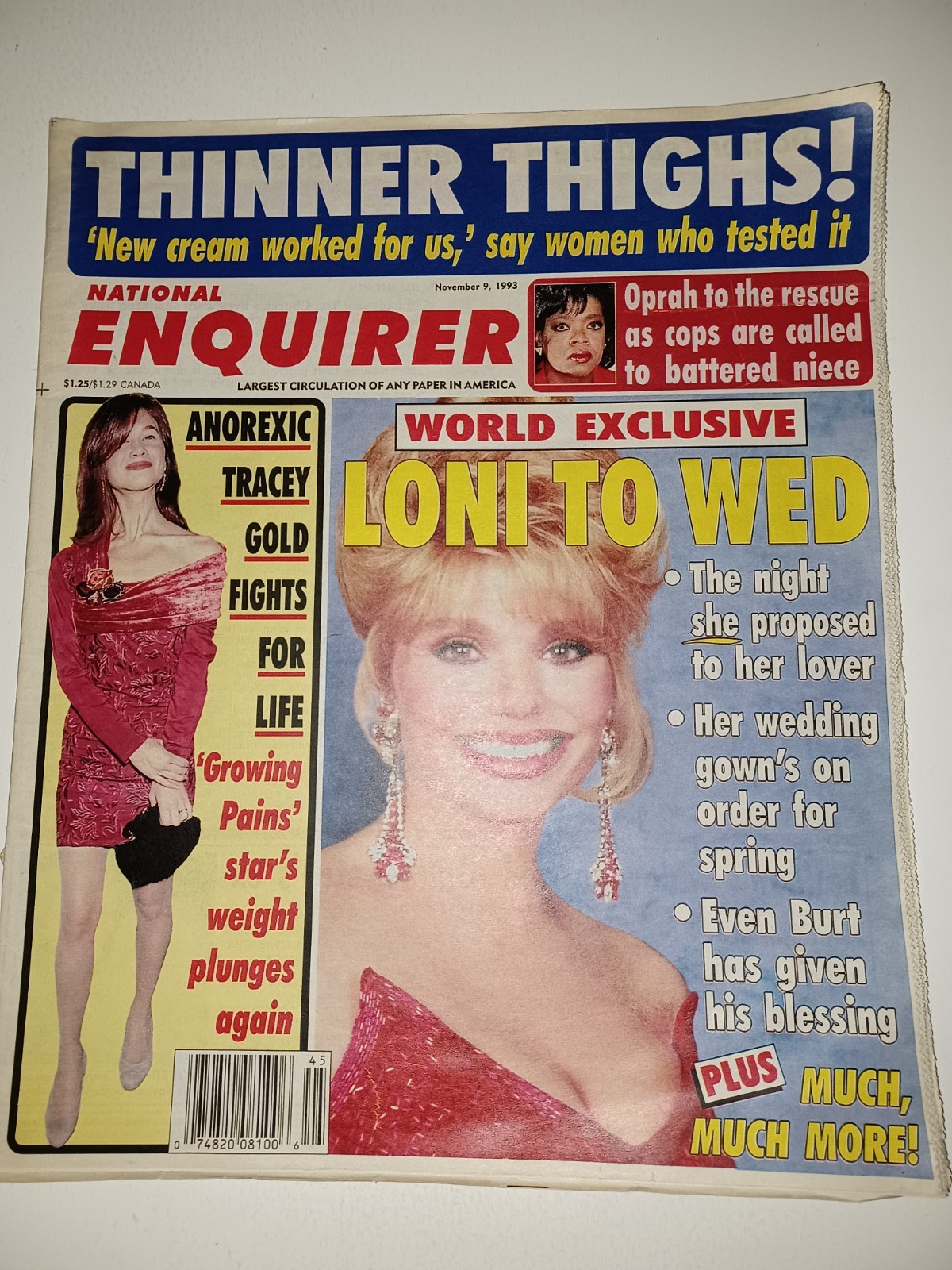 National Enquirer Nov 9, 1993 Loni Anderson, Michael Jackson, Tracey Gold