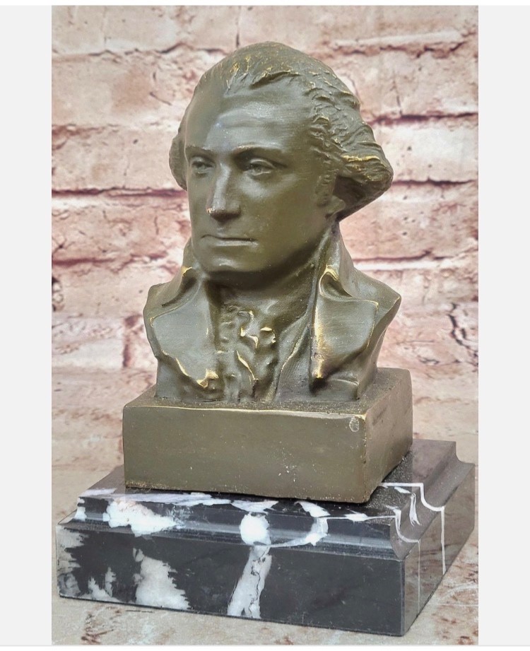 George Washington Bronze Bust Sculpture - American Revolutionary Historical Art