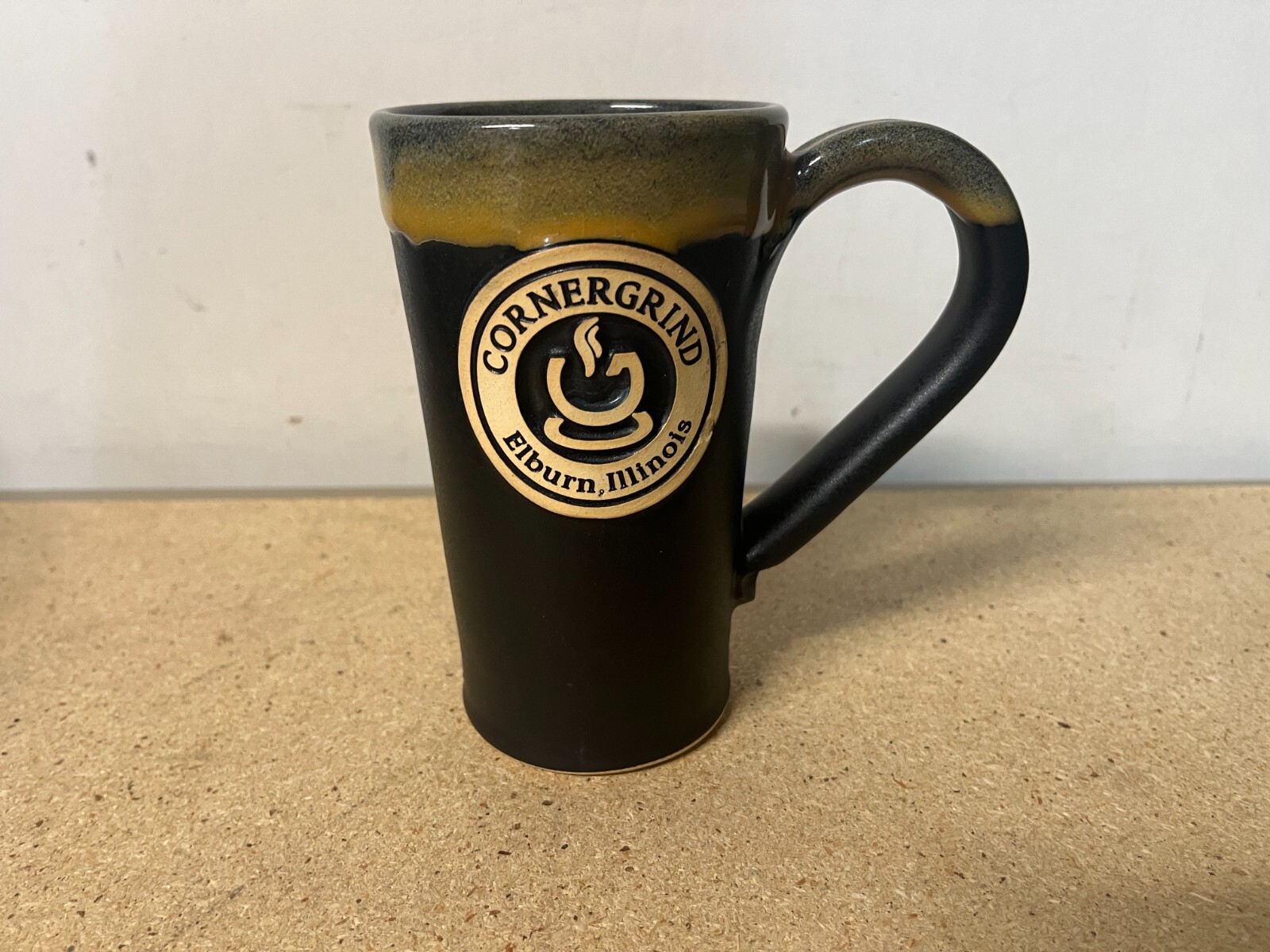 Grey Fox Studio Pottery Handthrown Coffee Mug Corner Grind Coffee Shop Elburn IL