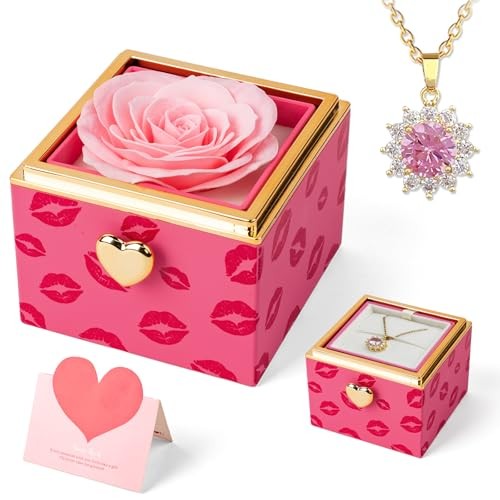 Valentines Day Gifts for Her Birthday, Funny Flip Rose Box with Sunflower 
