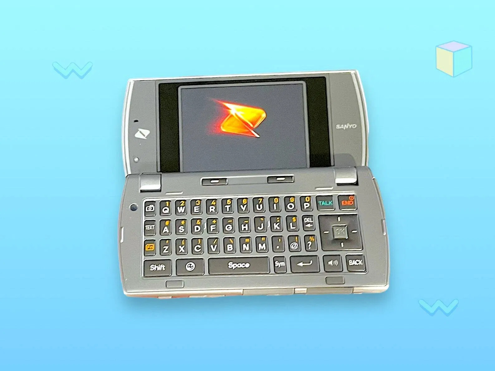 Vintage Y2K Sanyo Keyboard Flip Cell phone.Works.