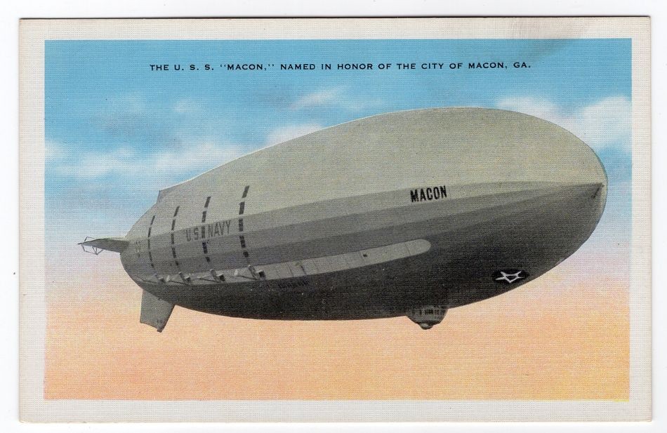 Zeppelin/Airmail Ak Uss Macon Unused (EA2467