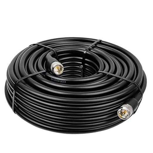 KMR400 PL259 Male to Male Coaxial Cable - Low Loss UHF Cable for HAM, VHF 100ft