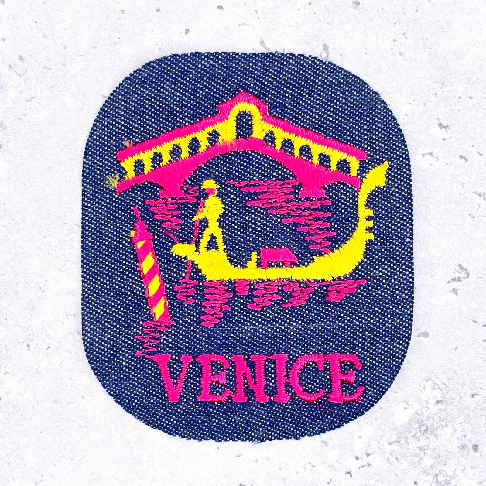 Vintage Venice Patch • Gondola Canal Italy Travel Souvenir • Denim Iron-On NOS