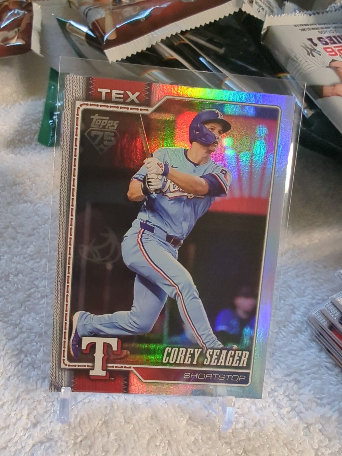 2026 Topps Series 1 Rainbow Foil COREY SEAGER #96 Texas Rangers 
