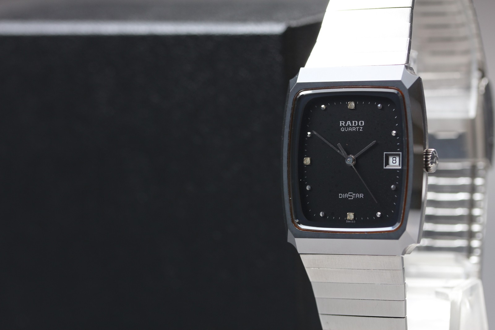 [Exc+5] RADO Diastar 105.0132.3 Tank Black Dial Quartz 27mm Men's Swiss Watch