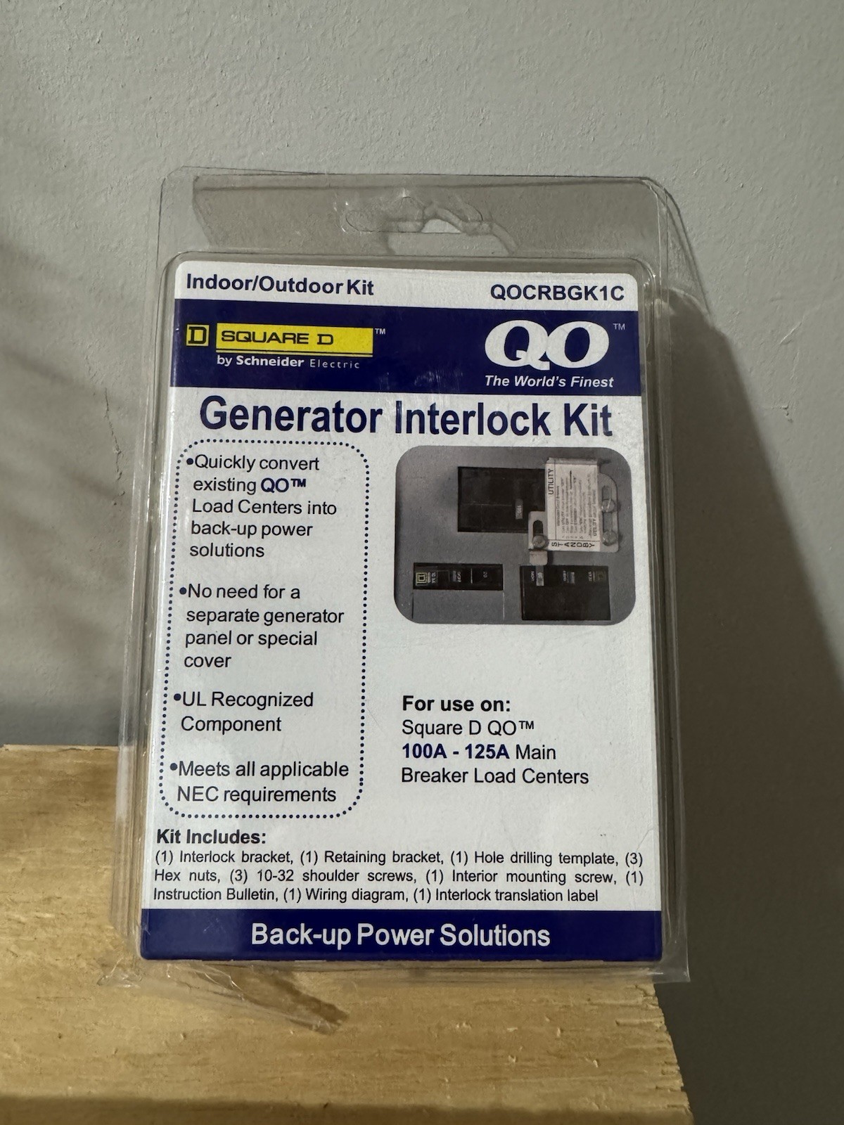 Square D QOCRBGK1C Generator Interlock Kit