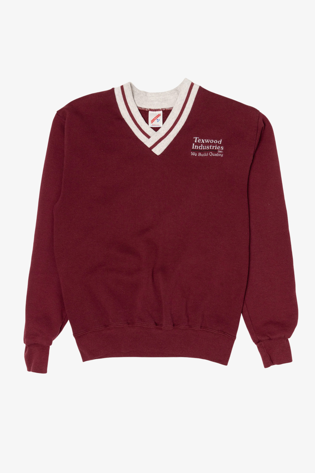 Vintage Red Texwood Industries Inc "We Build Quality" Sweatshirt (1990s)