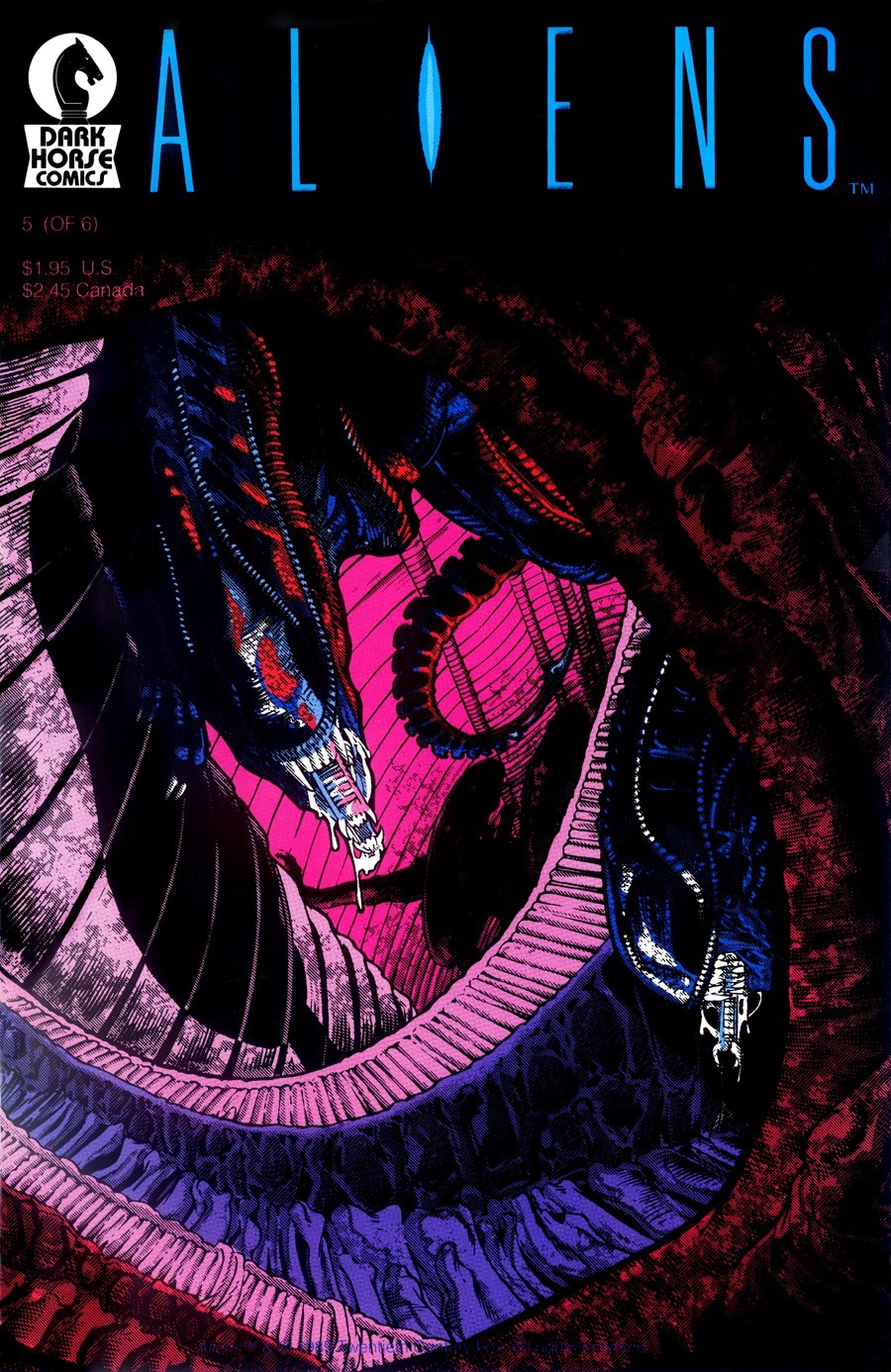 Comic Cover Poster - Aliens #5 (1988) Canvas Art Poster 16" x 24"