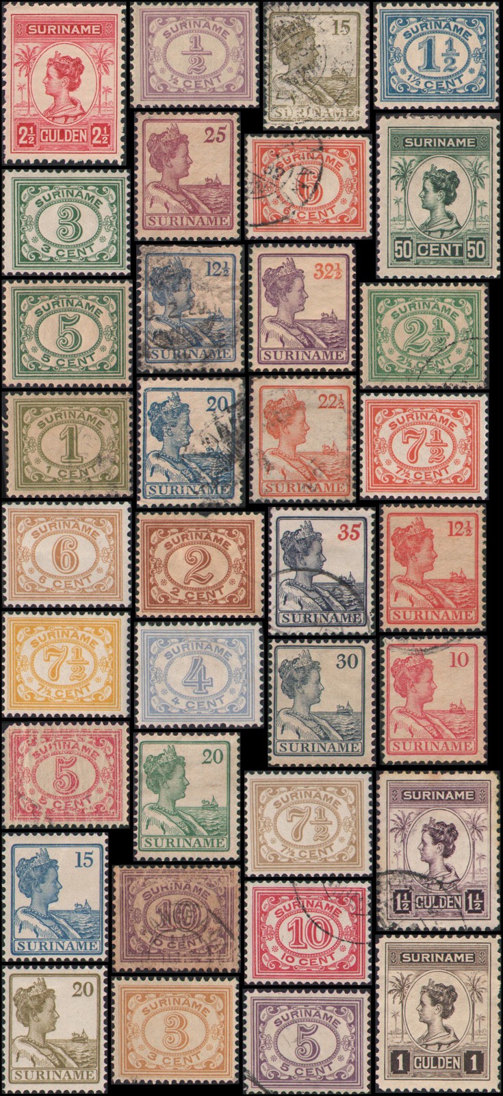 Surinam #74-108 set mixed MH, MNG and used