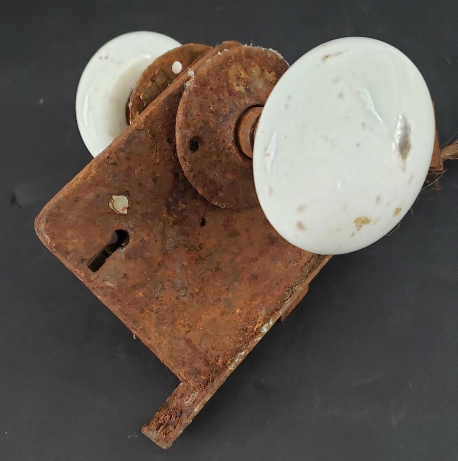 Vintage Mortise Lock With Key Plates Door Knobs Escutcheons