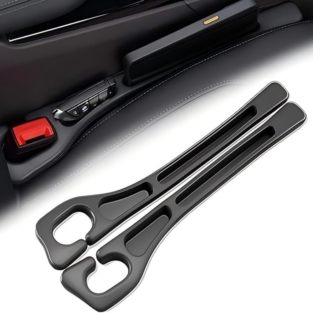 NOBEYSTON Car Seats Gap Filler Dual-Slot Seat Organizer – with Black 