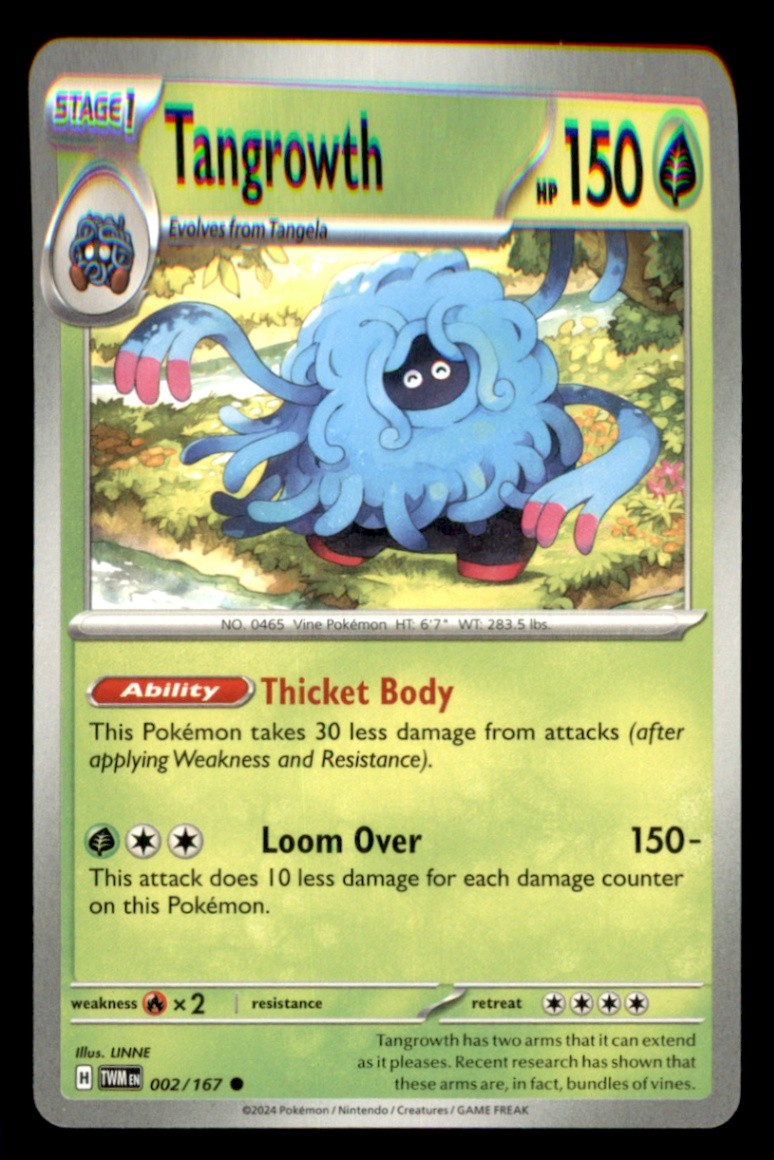 Tangrowth Common SV06: Twilight Masquerade 002/167 NM Normal Pokemon