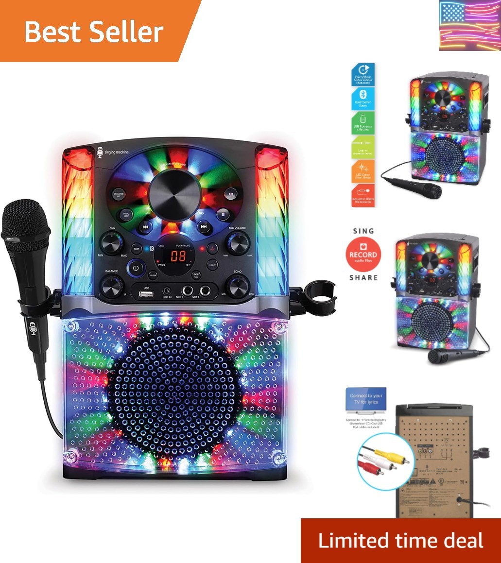 Karaoke Machine, Portable Bluetooth CD+G Karaoke System, Black