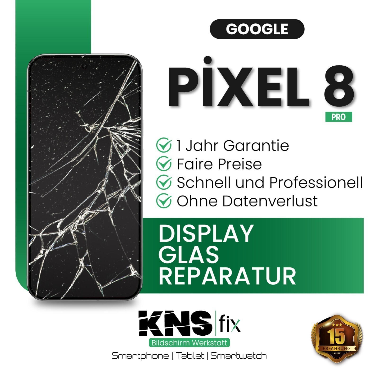 Google Pixel 8 Pro Front Glass Repair Display Glass Exchange ✅ 24 Hours Cheap