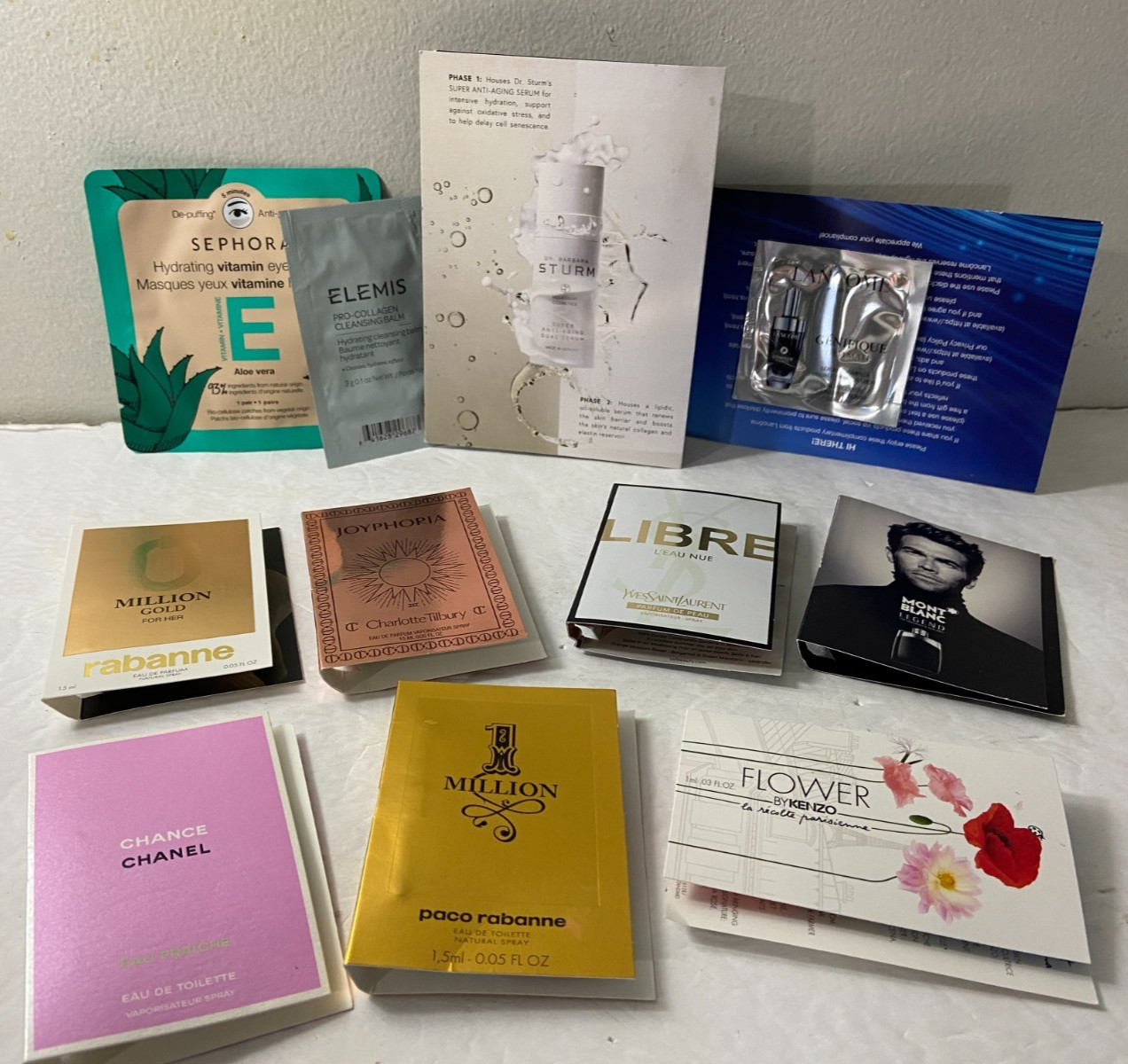 Lot 11 Designer Perfume & Skin Lot Samples & Vials/ Chanel Rabanne/Lancome/Sturm