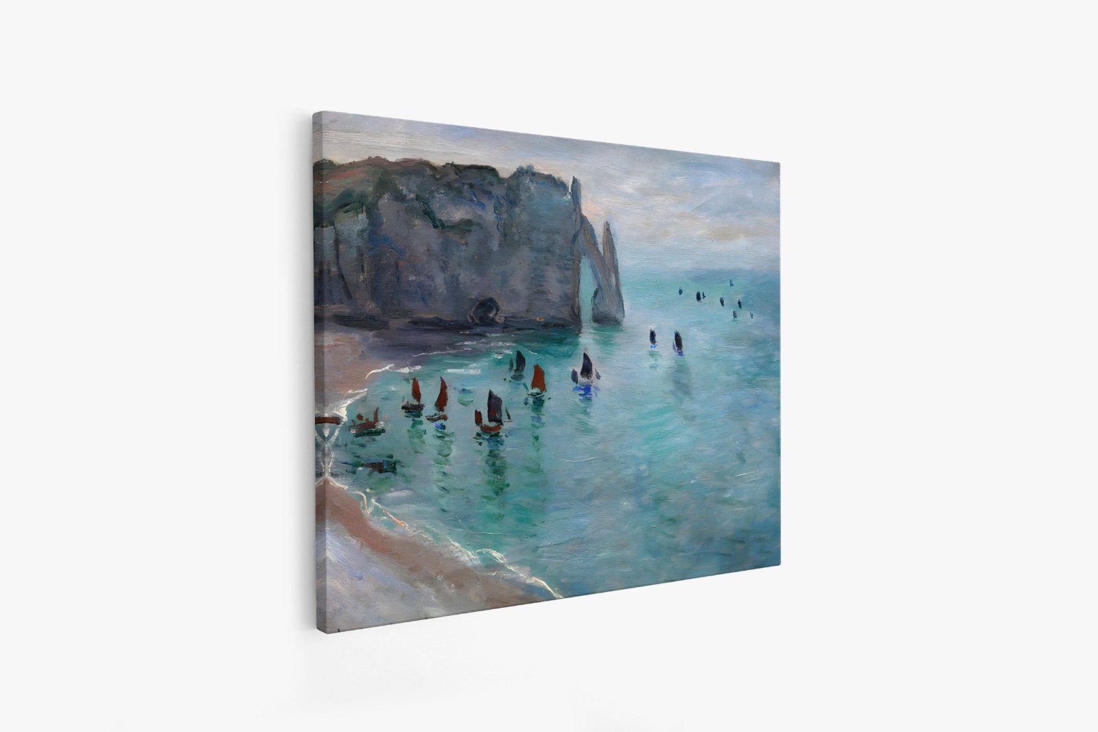 Claude Oscar Monet/Etretat the Aval Door Fishing  /Canvas Wall Art Picture Print