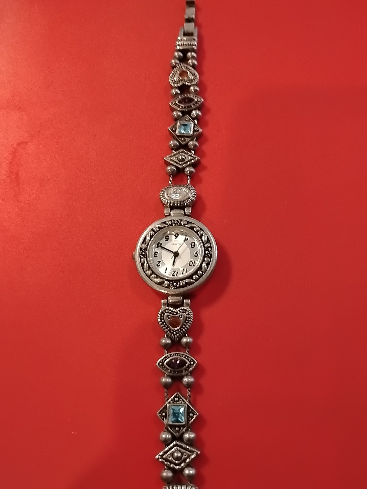 Avon Ladies Quartz Watch Stretch Band 24mm Case Jeweled Band