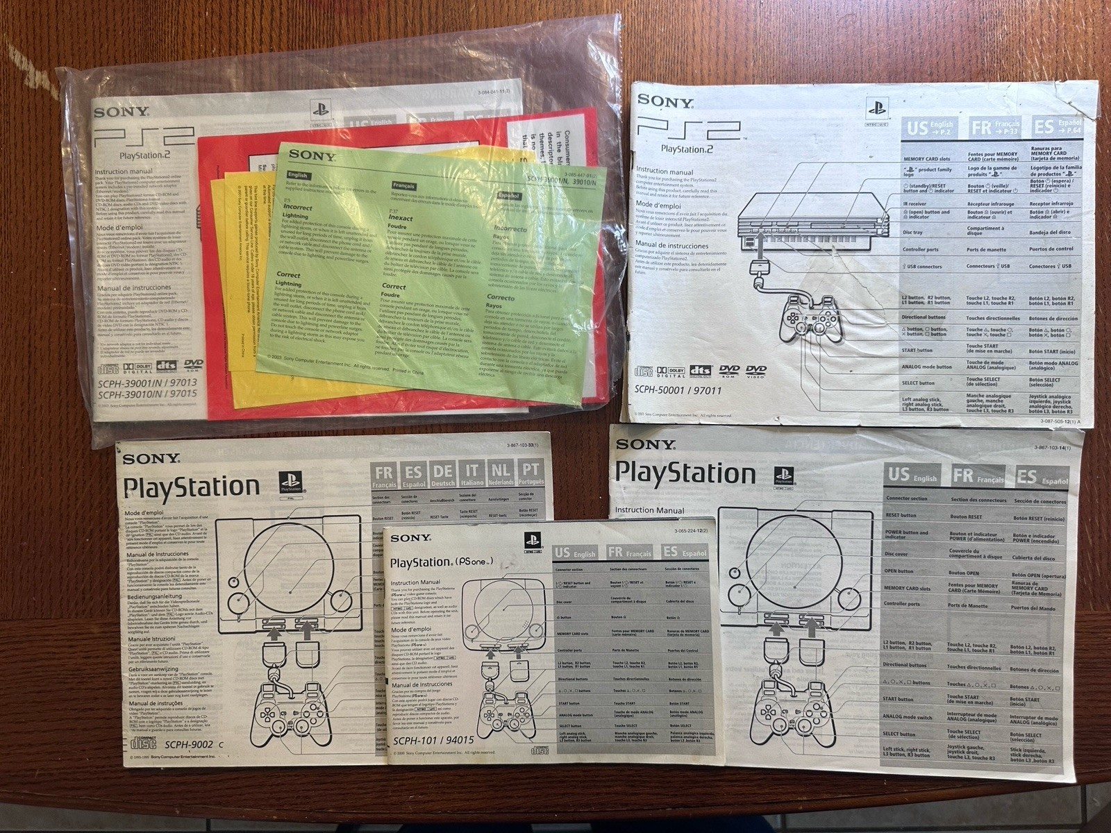 PlayStation 1 & 2 Instruction Manual With Other Original Documents PSOne PS2 Lot