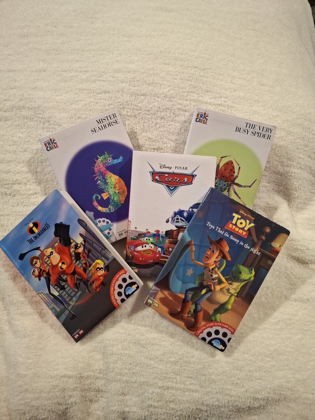 Disney Moonlite Story Time Cars,Toystory & Incredibles Disc Lot