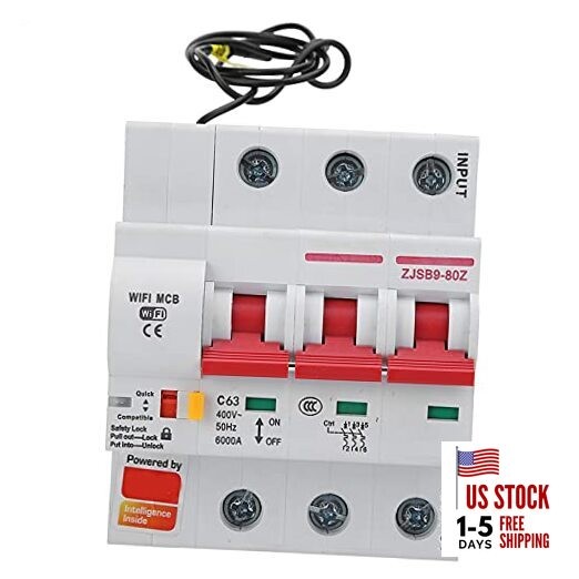 Smart WiFi Circuit Breaker AC220V Miniature Circuit Breaker 63A 3P PA66-DSM 