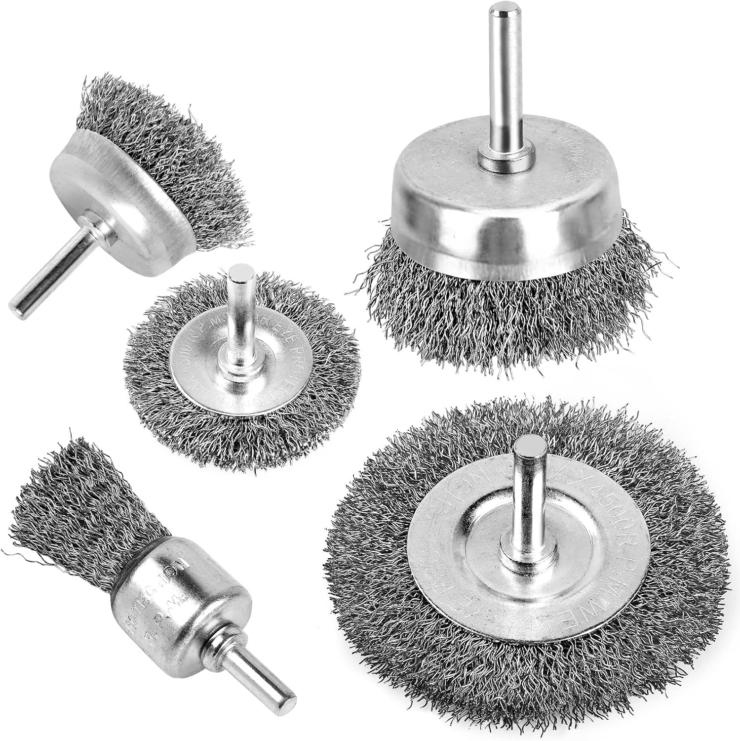 Wire Brush for Drill, Wire Wheel Brush Cup Set, Wire Wheel for Drill 0.012 Carbo