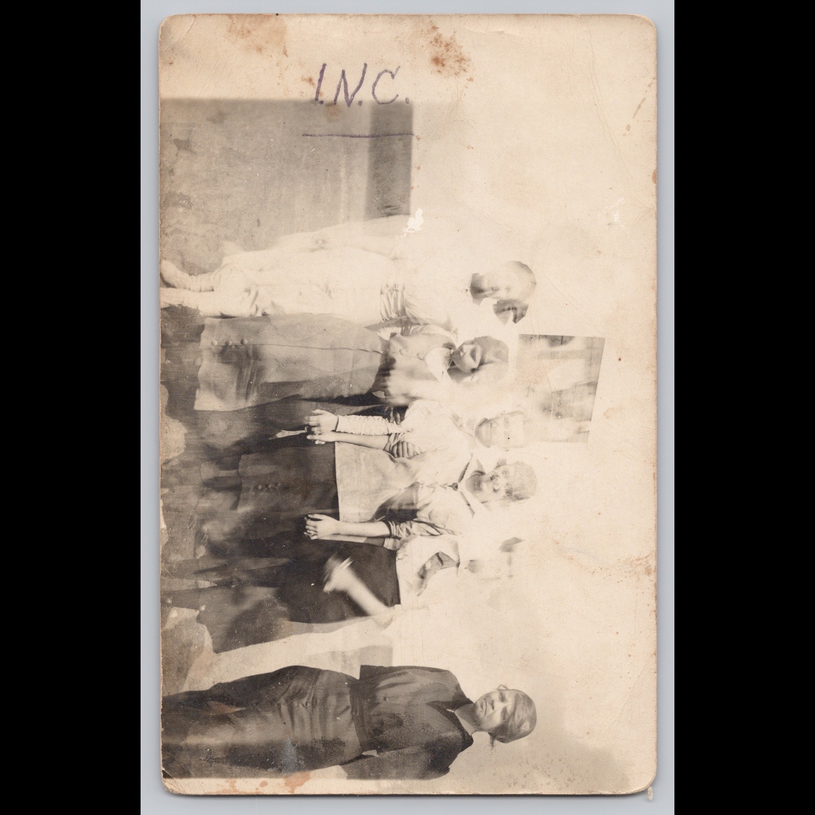 Antique Postcard Real Photo Group of People Vintage RPPC