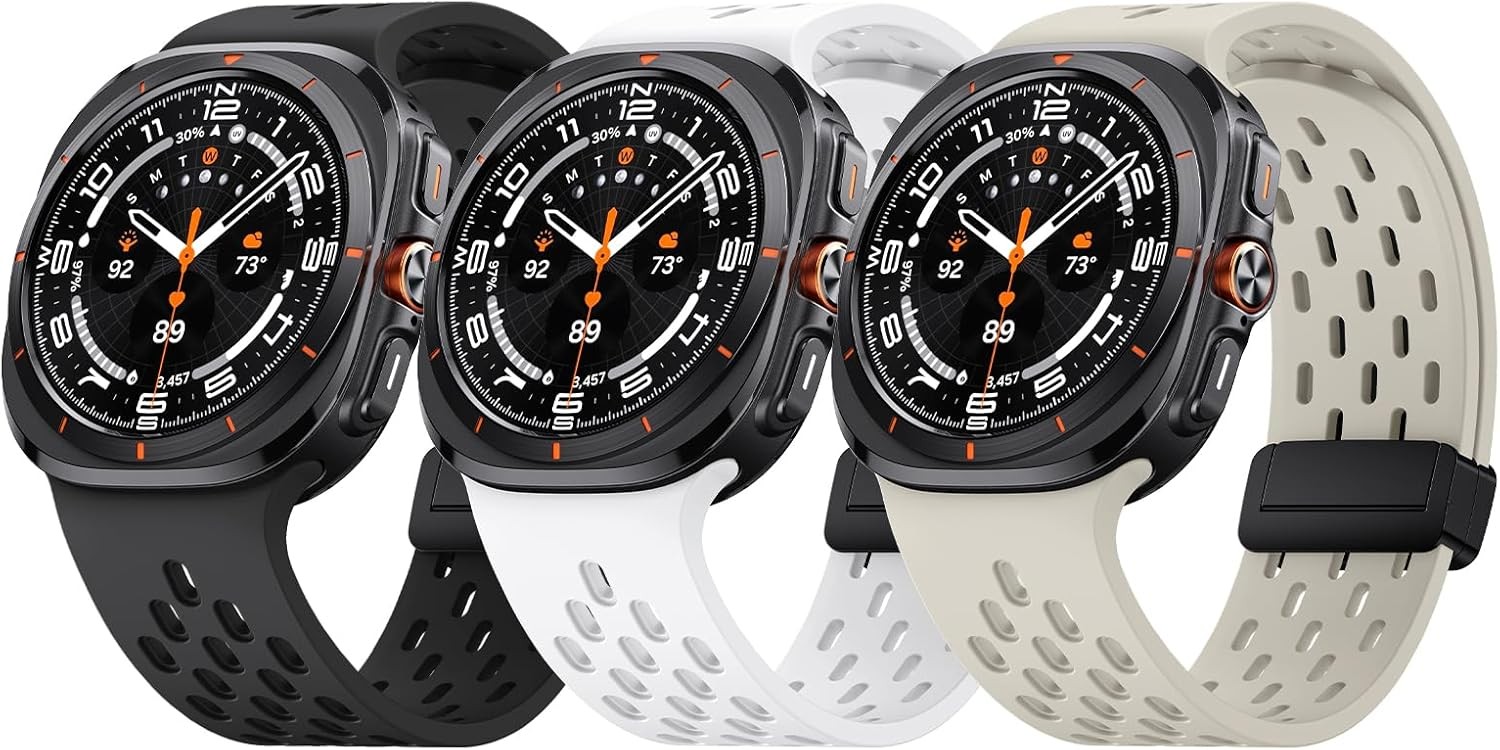 Silicone Strap Compatible with Samsung Galaxy Watch Ultra 47mm, Magnetic