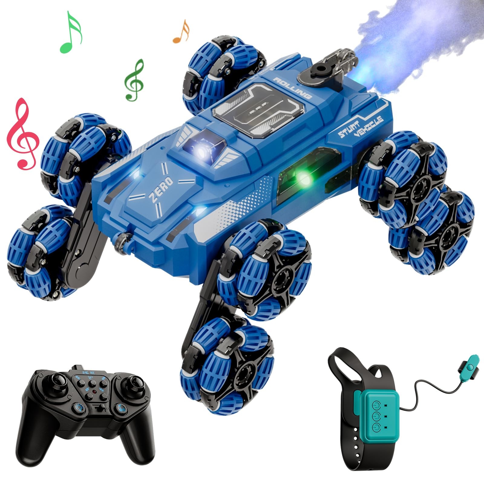 Cool 8 Wheel Gesture Control RC Stunt Car , Birthday Toys Gifts for 6 7 8-12 13