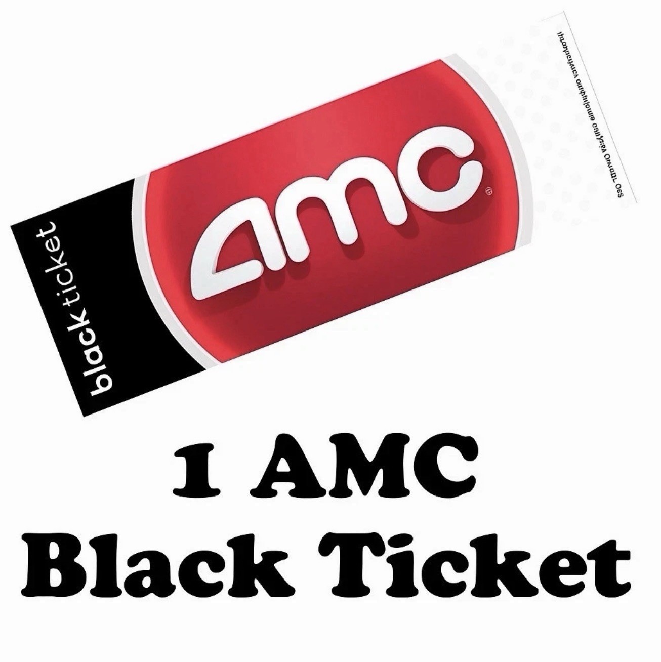1 AMC Movie Theatres Black Ticket, No Expiration, *15-Min Delivery*
