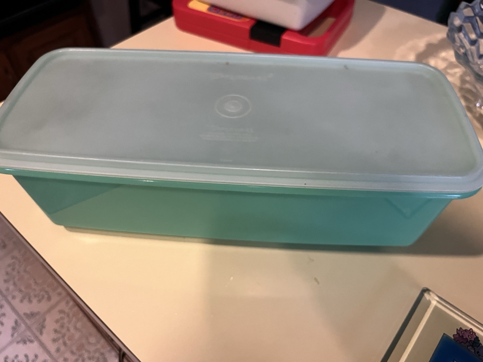 Vintage Tupperware Crisper Keeper 892-6 with lid Jade Green, Very Good Condition
