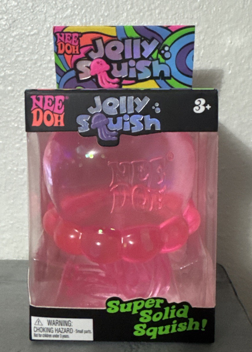 Nee Doh Pink Jelly Squish Super Solid Squish Toy Pink  Ages 3+ 3-4 4-7 8-11