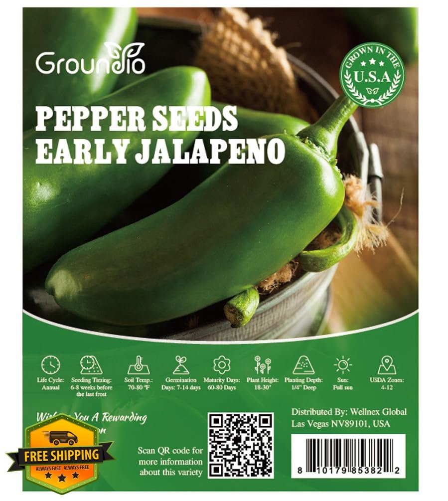 Jalapeno Pepper Seeds Non-GMO Heirloom Outdoor Garden Salsa Hot Sauce