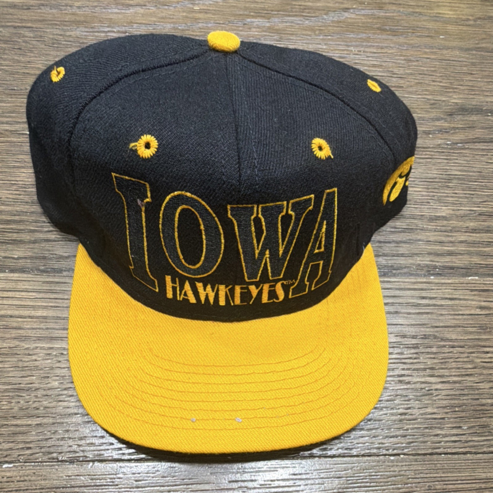 Tournament Headwear Iowa Hawkeyes Hat Black Yellow Snapback One Size