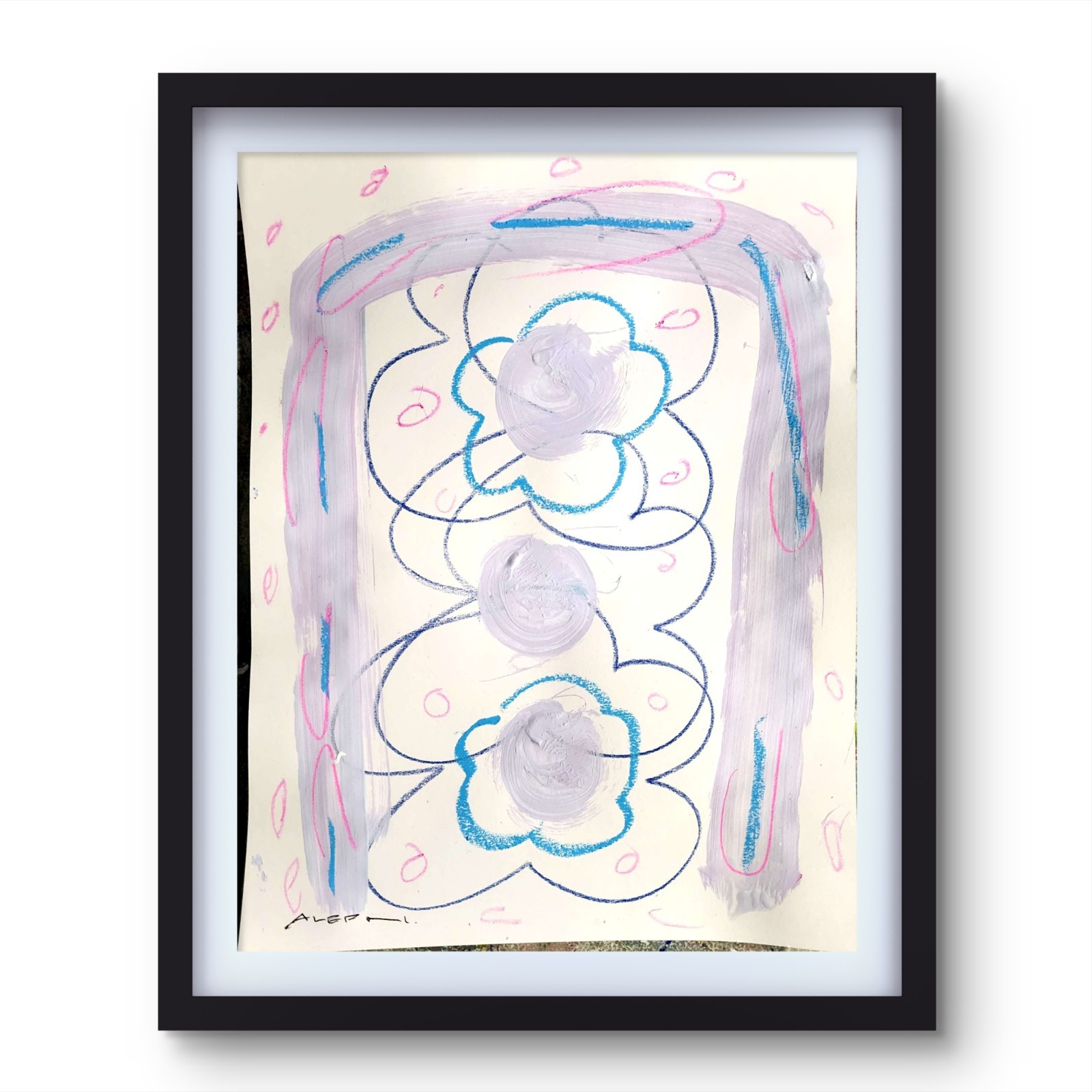 Aleph Original Art 14x11 Unique Abstract Expressionism Wall Art Gallery Paper