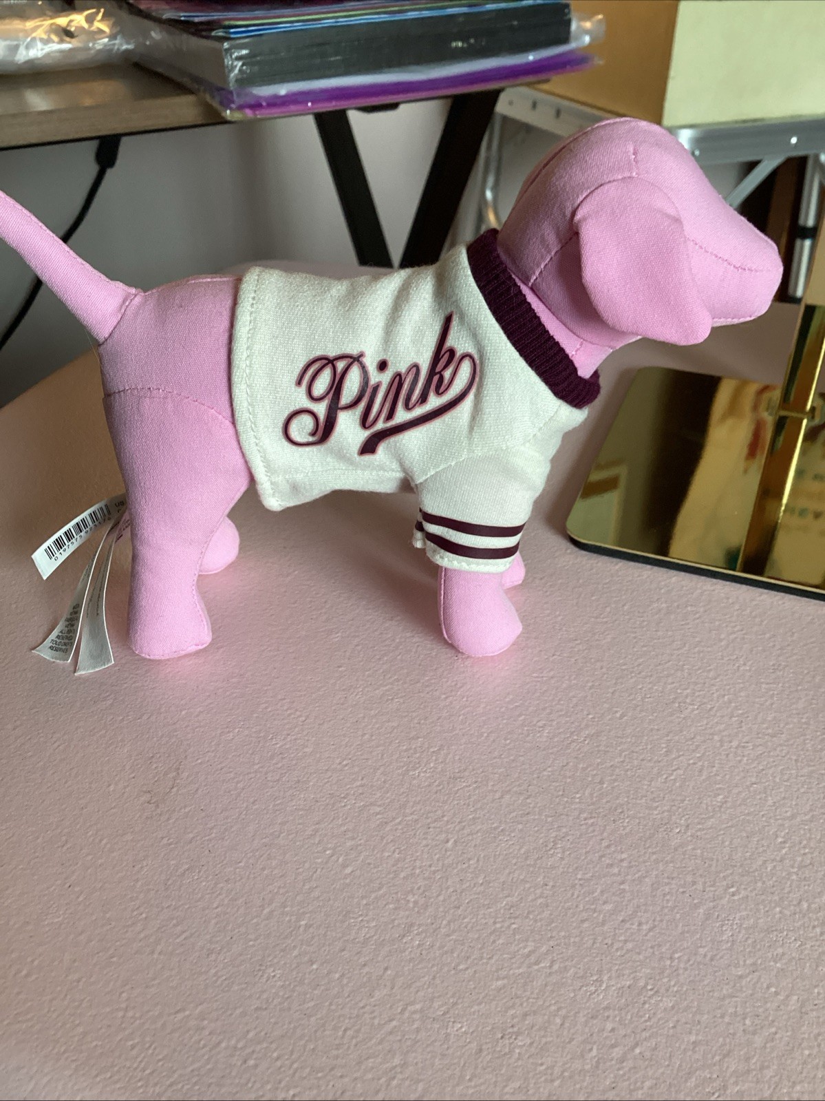 Victoria’s Secret PINK Mini Dog W/ Varsity Sweater Stuffed Animal Plush 2025