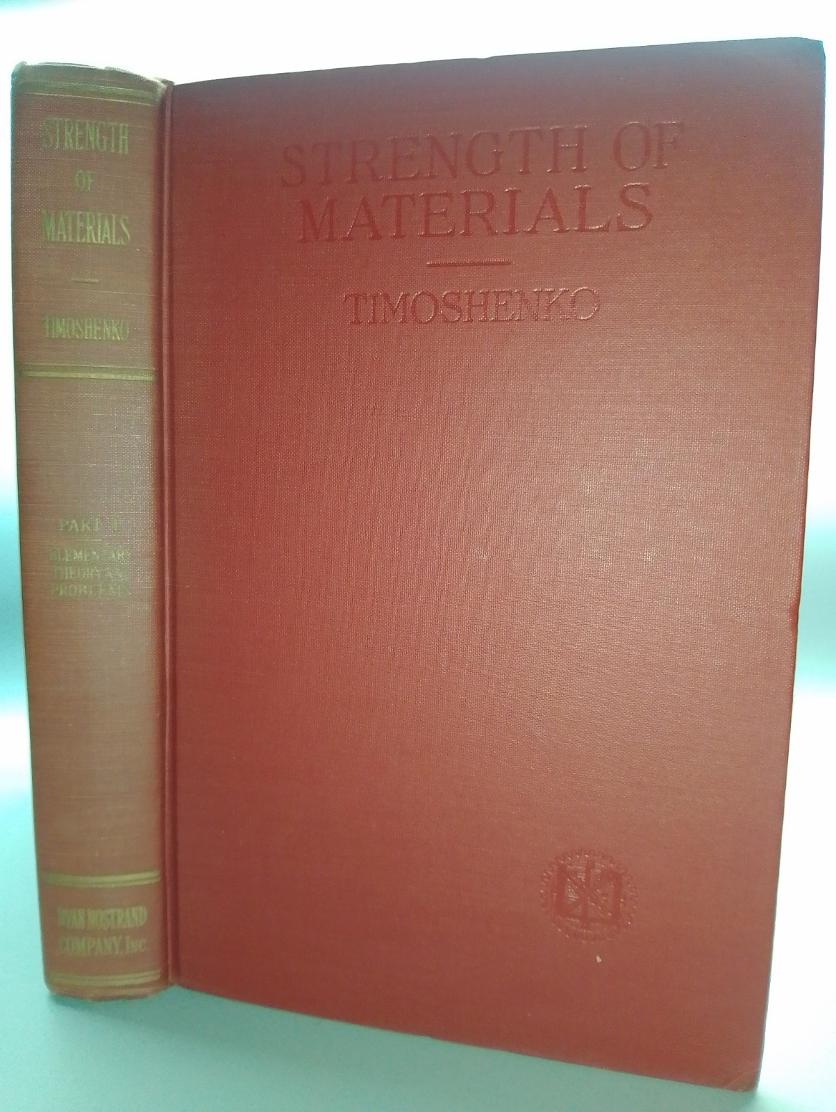 Rare Collectable Vintage 1955 Book "STRENGTH OF MATERIALS"By Stephen Timoshenko 
