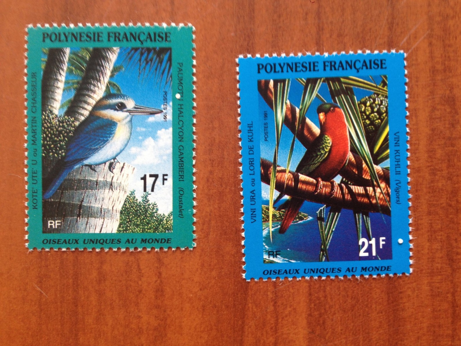 POLYNESIA No 383-384 ** MNH Fauna Bird Year 1991