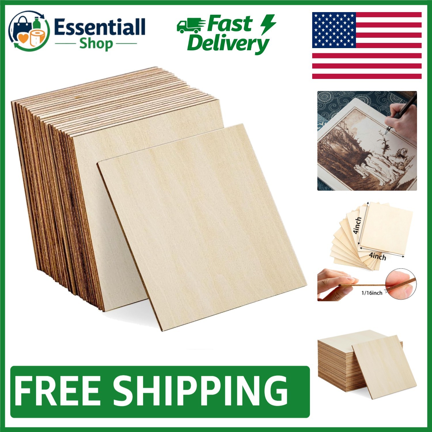 Quality Basswood Sheets for Crafting: 30 Pcs 4x4 | Ideal for All Your Projects