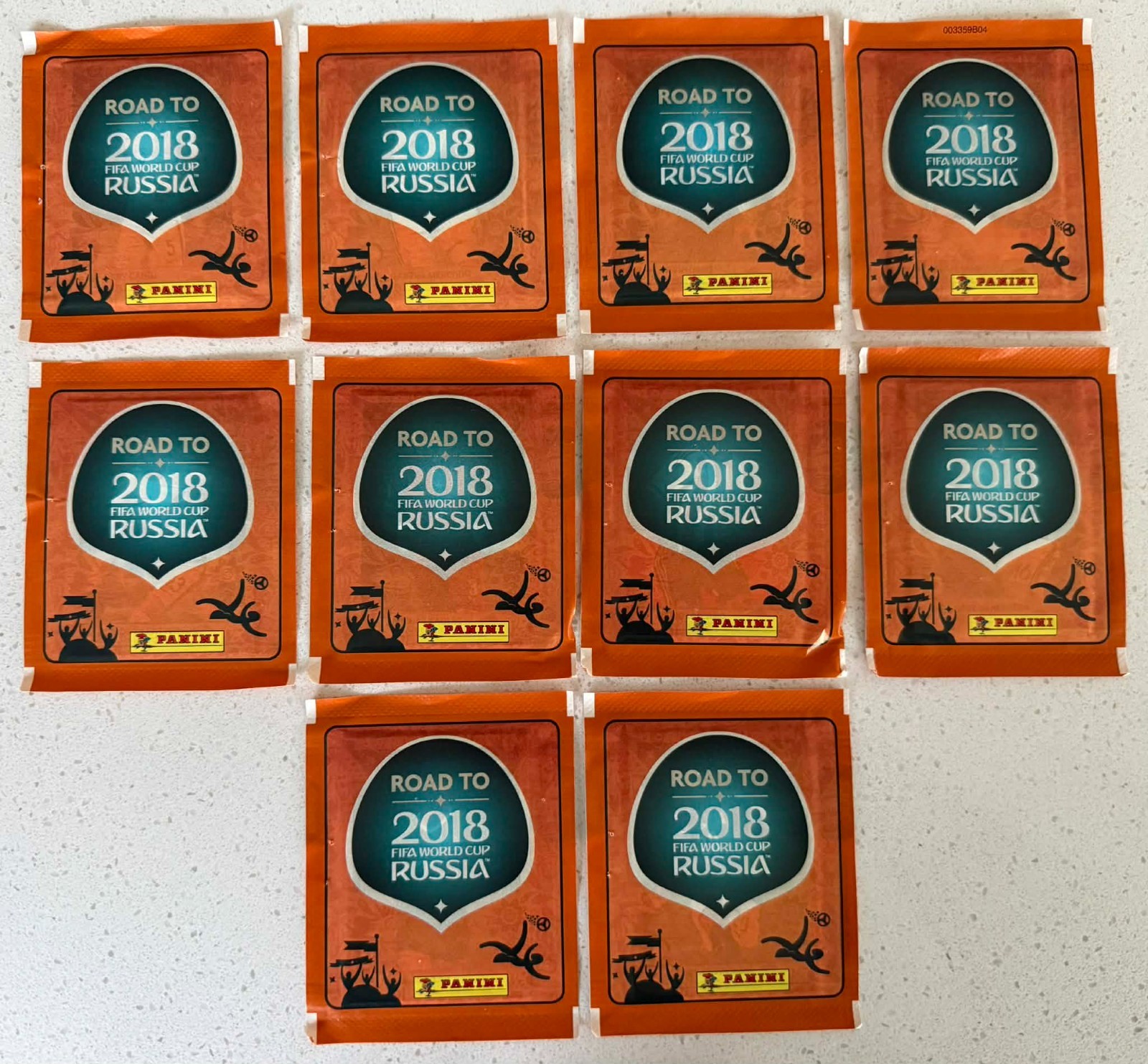 10 packs -  Panini Road to World Cup FIFA Russia 2018 sticker packs