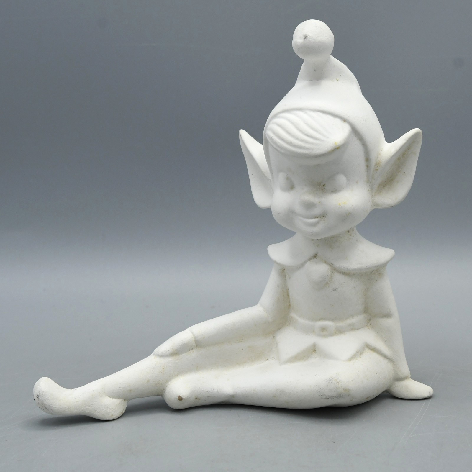 Vintage Ceramic Bisque Elf Pixie Figurine Ready to Paint 1970s
