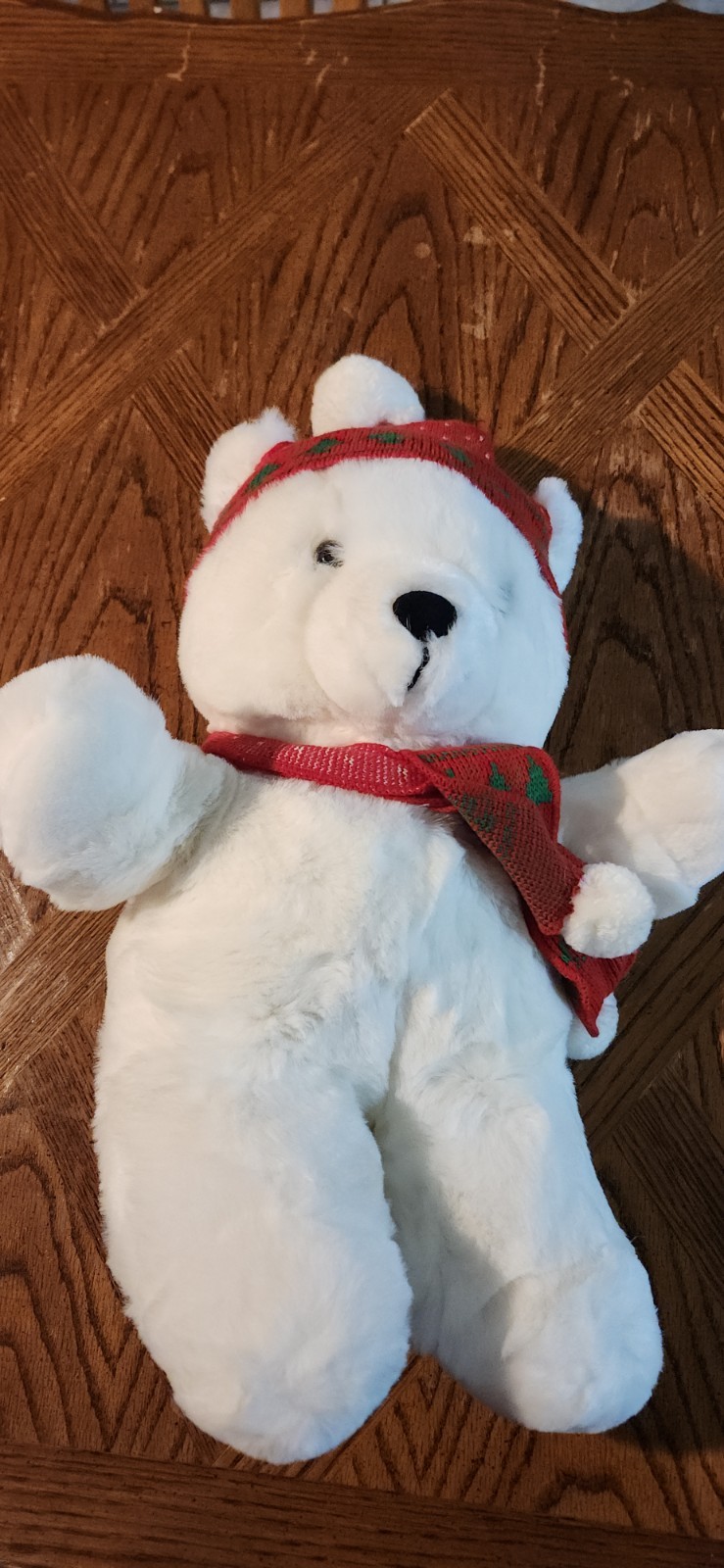 Vintage Lazzie Lazarus Bear 17" With Pine Tree Hat And Scarf. Good Condition.