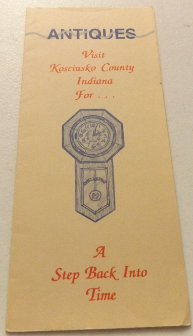 Vintage Travel Brochure for ANTIQUE SHOPPING in KOSCIUSKO COUNTY INDIANA