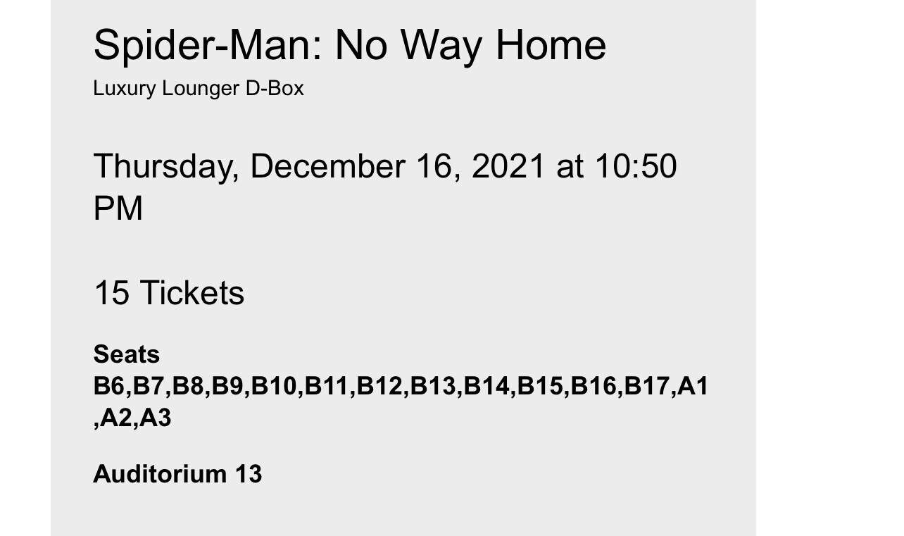 spiderman no way home tickets