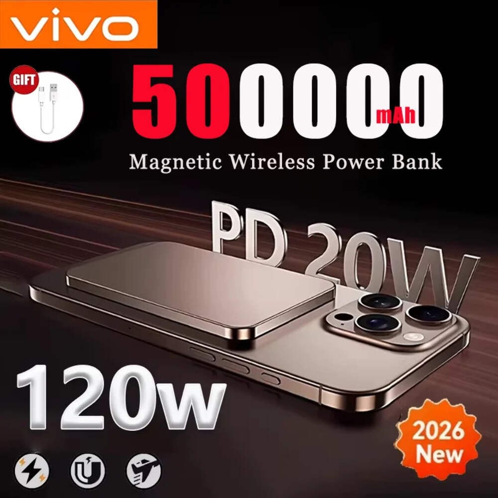 500000mAh Magnetic Wireless Power Bank Fast Charge