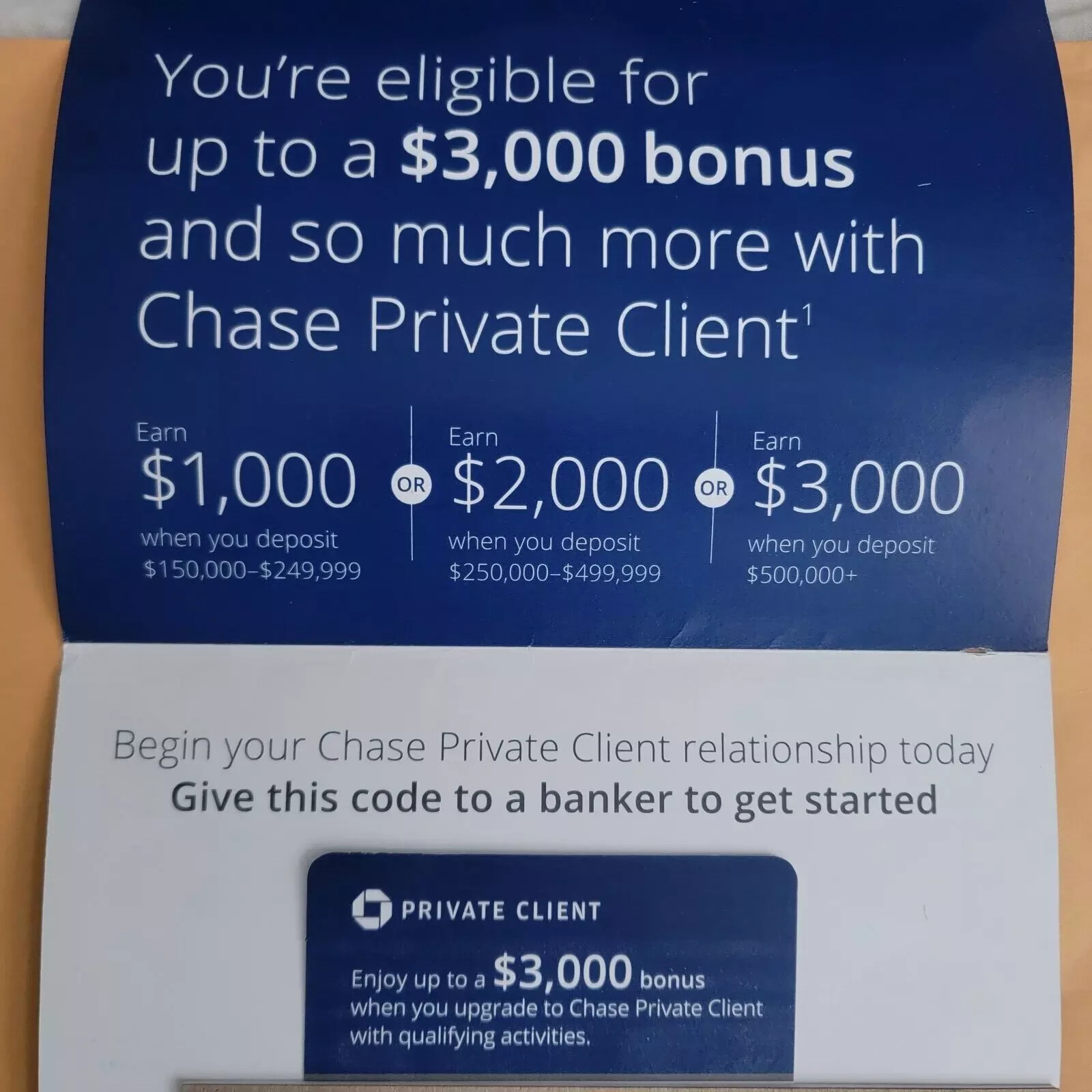 Chase Private Client $3000 Bonus Code w/ Qualifying Activities Exp 04/15/26