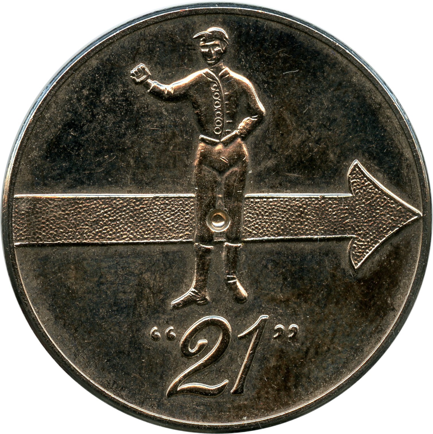New York City NY Jack & Charlie's 21 Club Jockey Spinner Drink Arrow Token